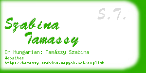 szabina tamassy business card